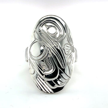Ring - Sterling Silver - Oval - Hummingbird - size 10