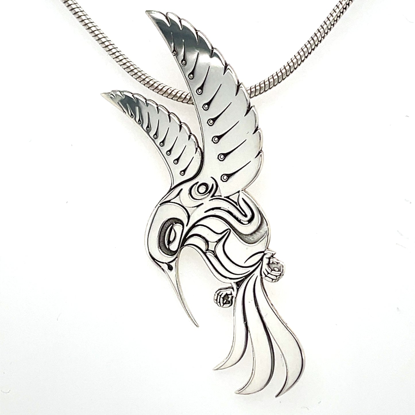 Pendant - Sterling Silver - Cutout - Hummingbird