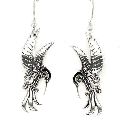 Earrings - Sterling Silver - Cutout - Hummingbird
