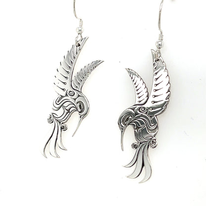 Earrings - Sterling Silver - Cutout - Hummingbird