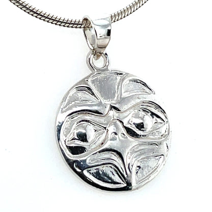 Pendant - Sterling Silver - Cast - Small - Round - Eagle