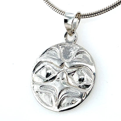 Pendant - Sterling Silver - Cast - Small - Round - Eagle