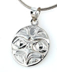 Pendant - Sterling Silver - Small - Round - Eagle