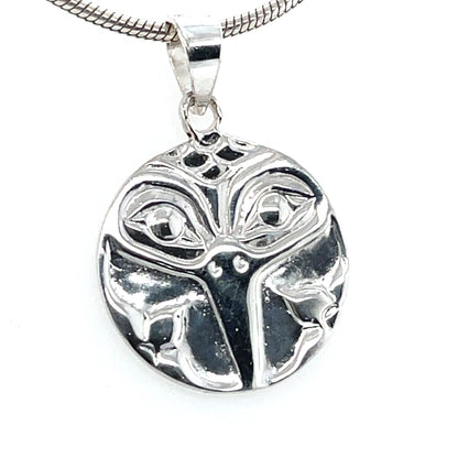 Pendant - Sterling Silver - Cast - Small - Round - Hummingbird