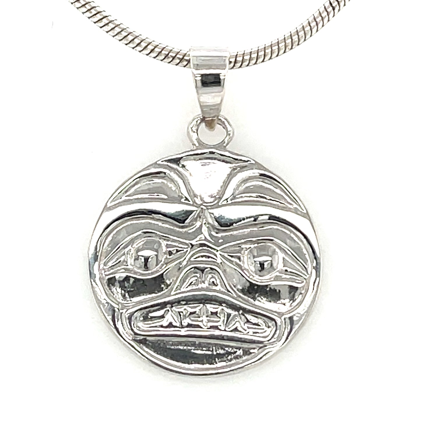 Pendant - Sterling Silver - Cast - Small - Round - Bear