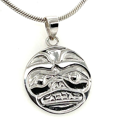 Pendant - Sterling Silver - Cast - Small - Round - Bear