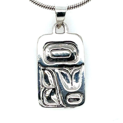 Pendant - Sterling Silver - Cast - Small - Rectangle - Eagle Feather