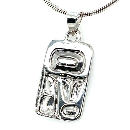 Pendant - Sterling Silver - Cast - Small - Rectangle - Eagle Feather