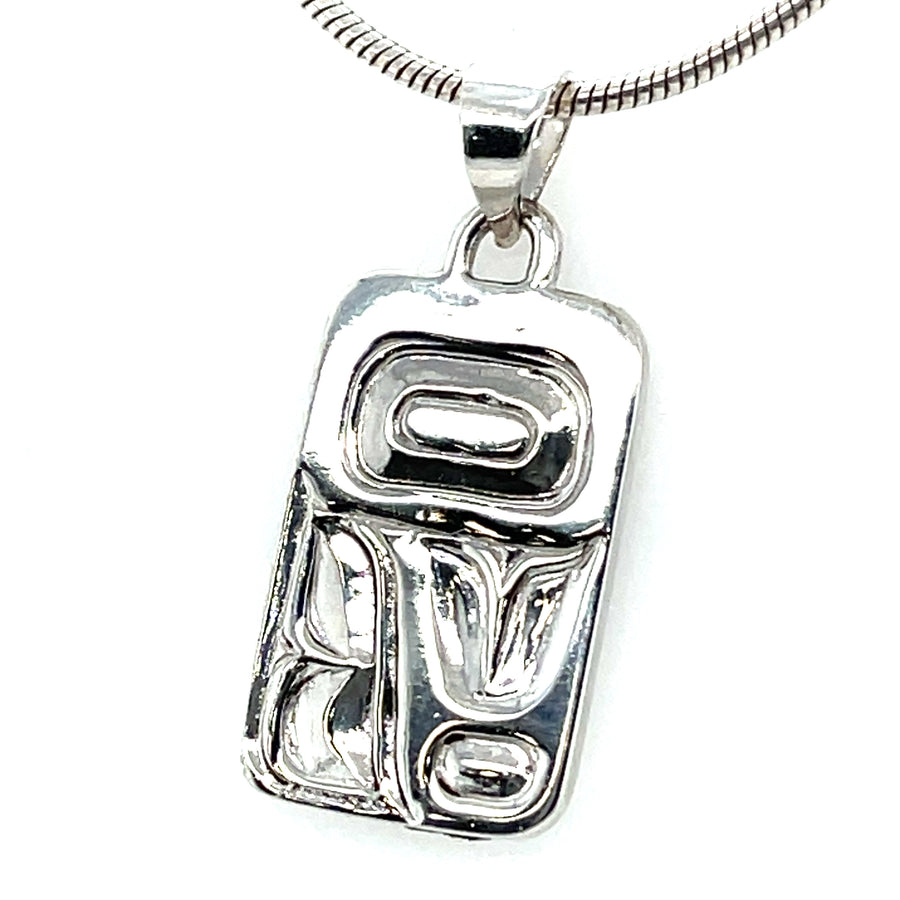 Pendant - Sterling Silver - Small - Rectangle - Eagle Feather
