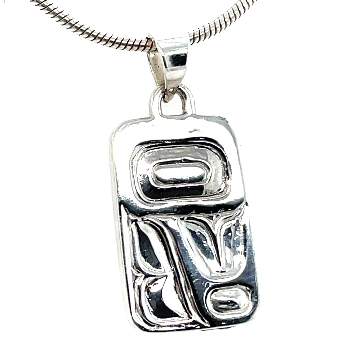 Pendant - Sterling Silver - Cast - Small - Rectangle - Eagle Feather