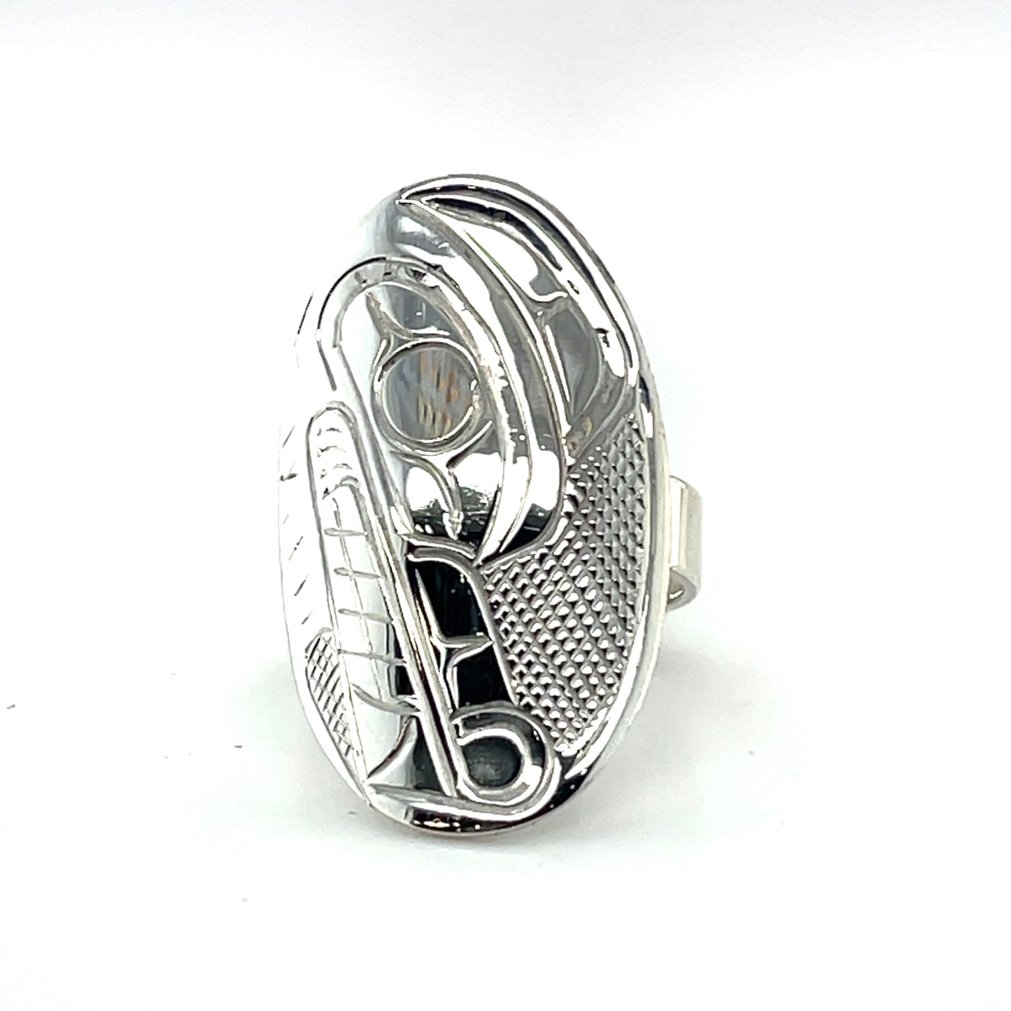 Ring - Sterling Silver - Oval - Wolf - Size 8.25