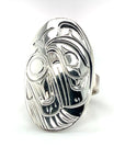 Ring - Sterling Silver - Oval - Raven - Size 9.25