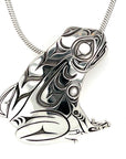 Pendant - Sterling Silver - Cutout  - Sitting Frog