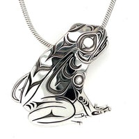 Pendant - Sterling Silver - Cutout  - Sitting Frog