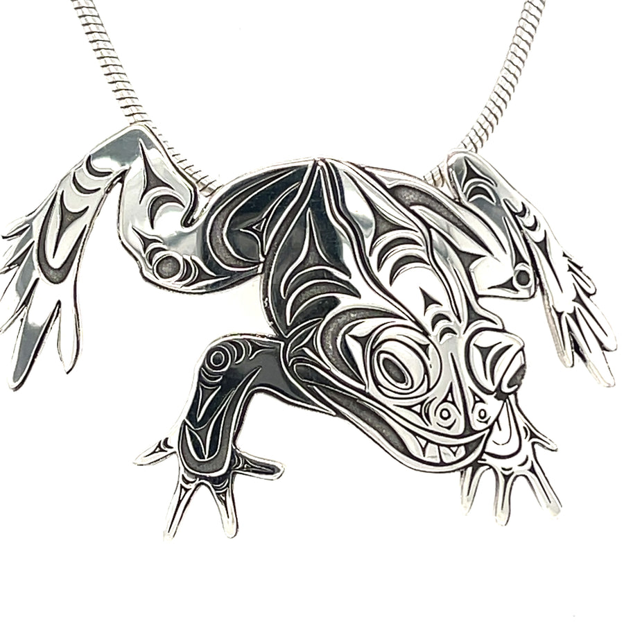 Pendant - Sterling Silver - Cutout  - Leaping Frog