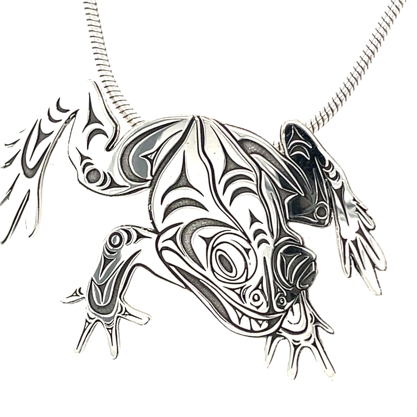 Pendant - Sterling Silver - Cutout  - Leaping Frog