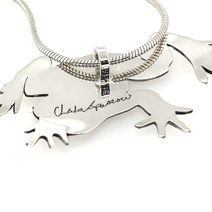 Pendant - Sterling Silver - Cutout  - Leaping Frog