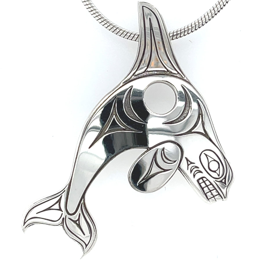 Pendant - Sterling Silver - Cutout  - Orca