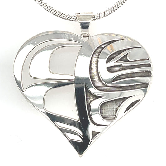 Pendant - Sterling Silver - Heart Shape - Raven Box