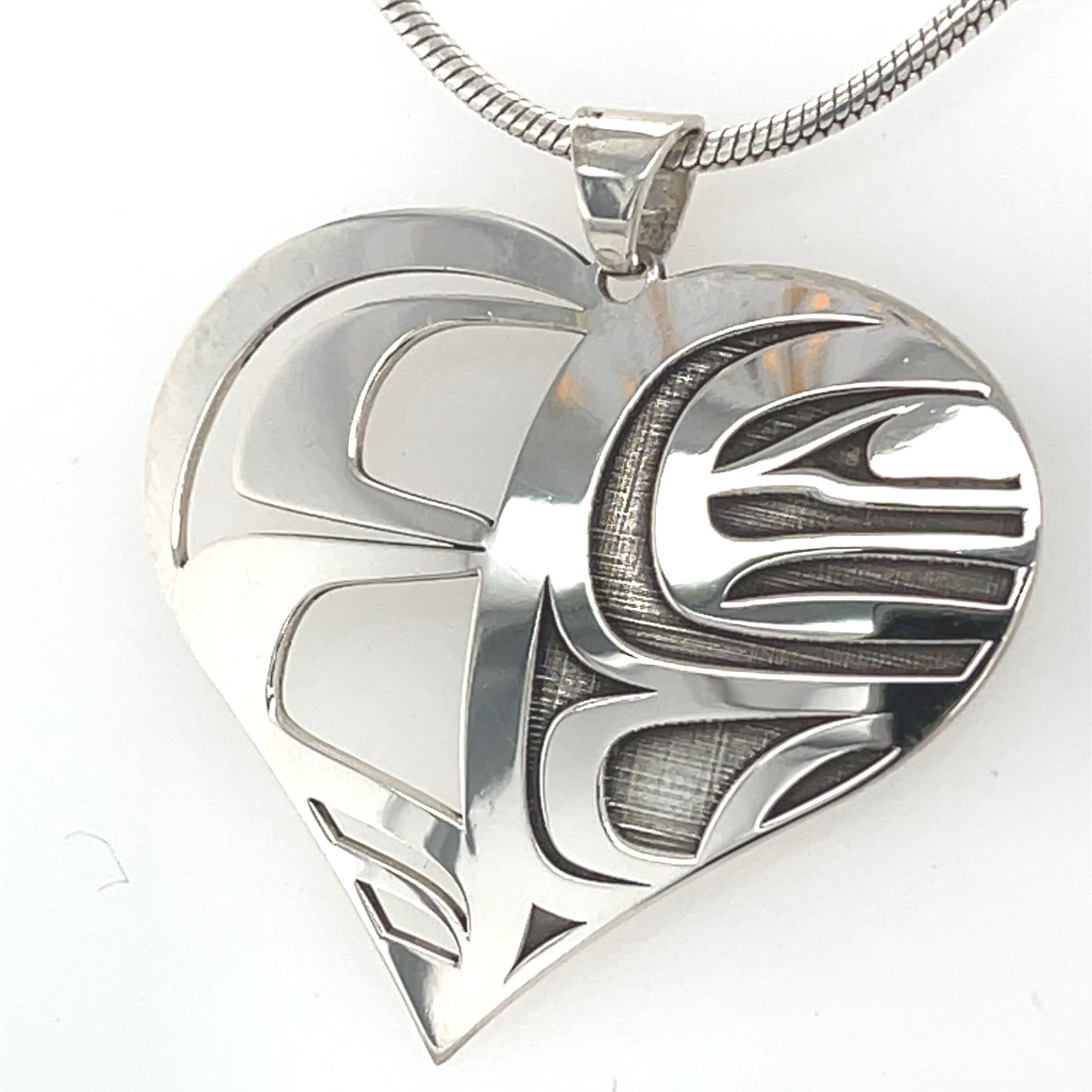 Pendant - Gold &amp; Silver - Heart Shape - Raven Box
