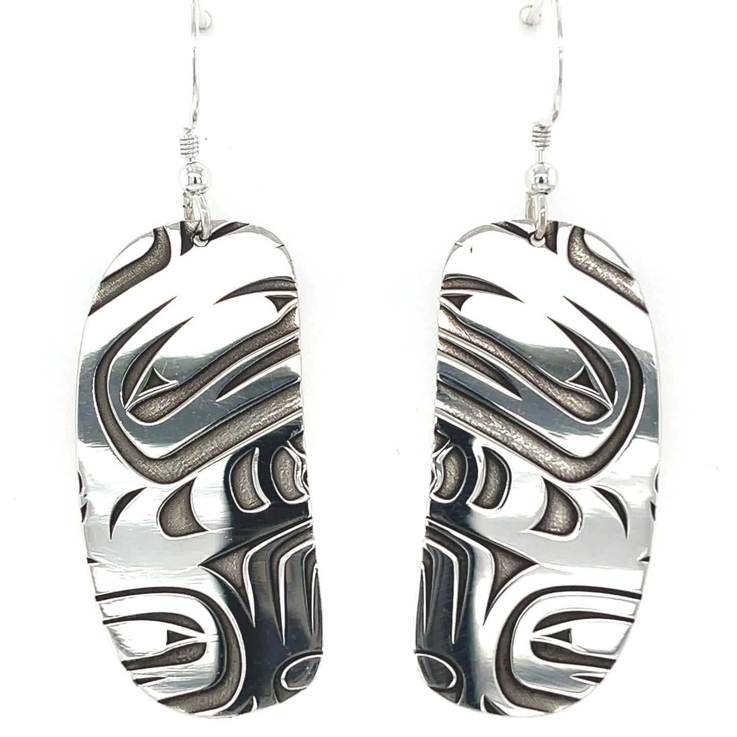 Earrings - Sterling Silver - Inner Ovoid - Raven Box