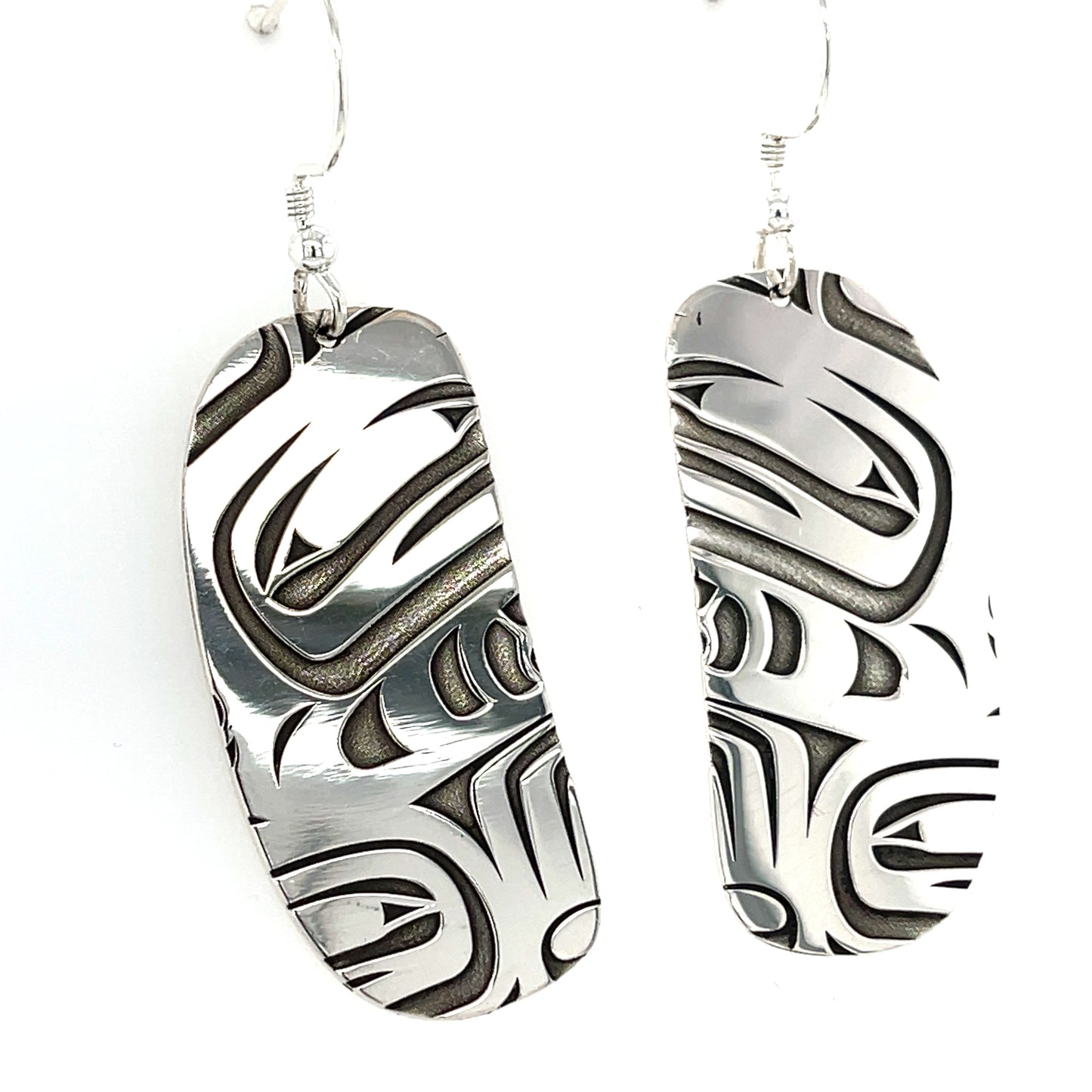 Earrings - Sterling Silver - Inner Ovoid - Raven Box