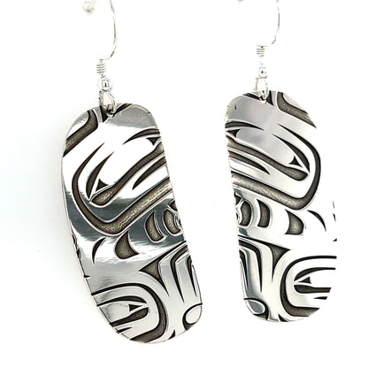 Earrings - Sterling Silver - Inner Ovoid - Raven Box