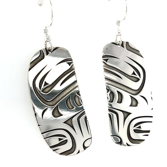 Earrings - Sterling Silver - Inner Ovoid - Raven Box