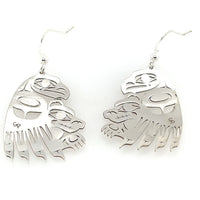 Earrings - Sterling Silver - Cutout - Eagle & Wolf