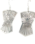 Earrings - Sterling Silver - Shield - Raven & Sun