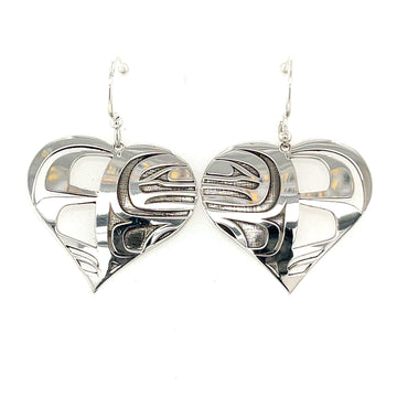 Earrings - Sterling Silver - Heart - Raven Box