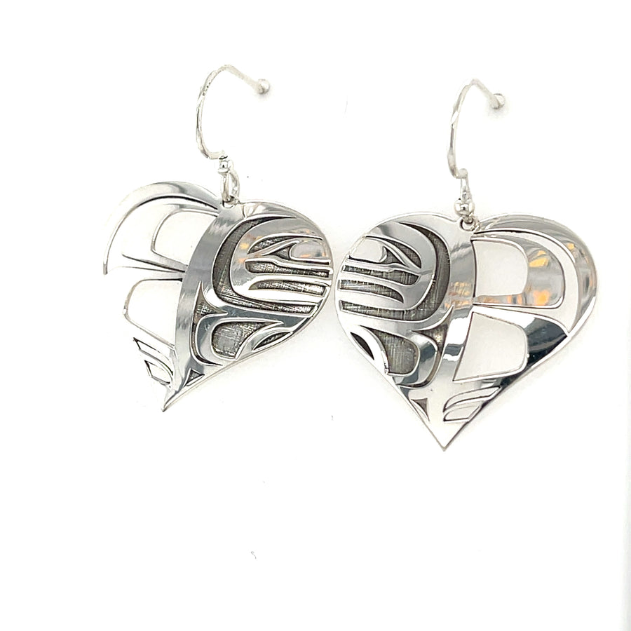 Earrings - Sterling Silver - Heart - Raven Box