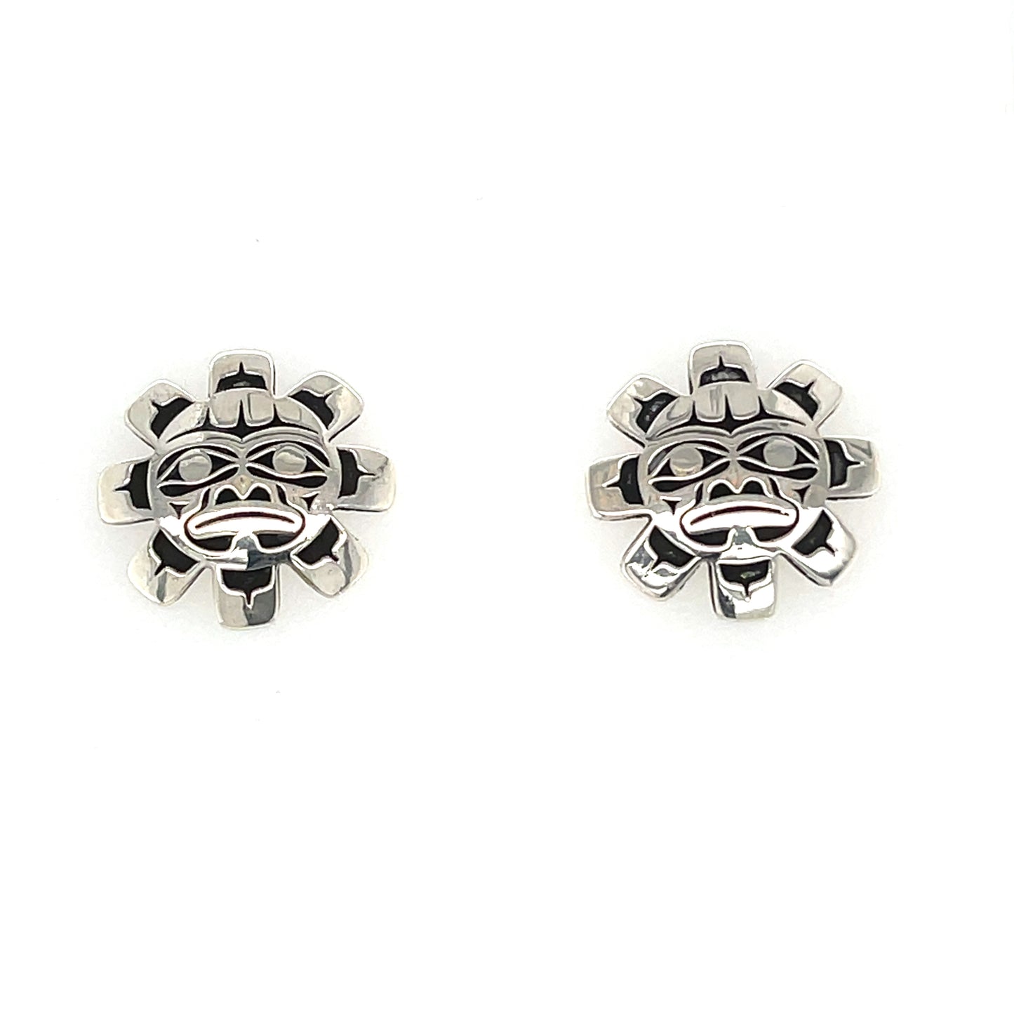 Earrings - Sterling Silver - Studs - Cutout - Sun