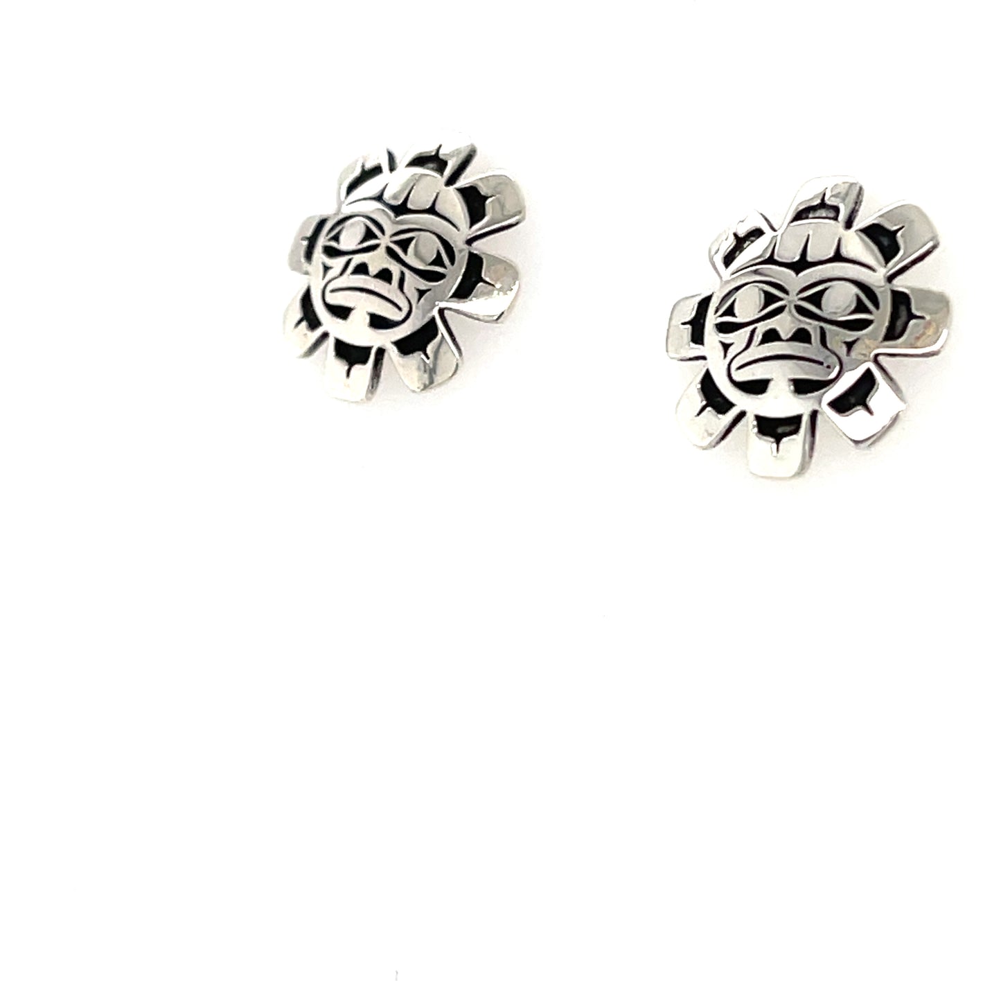 Earrings - Sterling Silver - Studs - Cutout - Sun