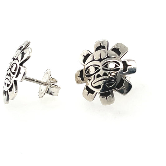 Earrings - Sterling Silver - Studs - Cutout - Sun