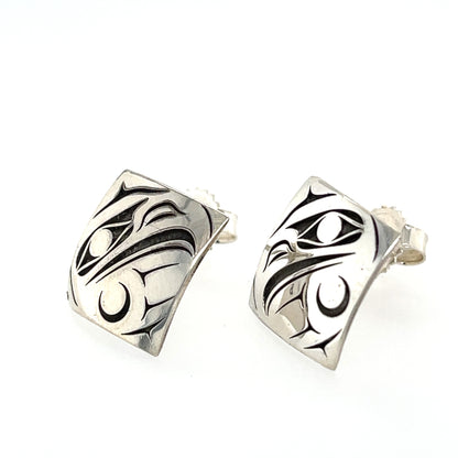 Earrings - Sterling Silver - Studs - Diamond - Eagle