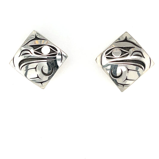 Earrings - Sterling Silver - Studs - Diamond - Eagle