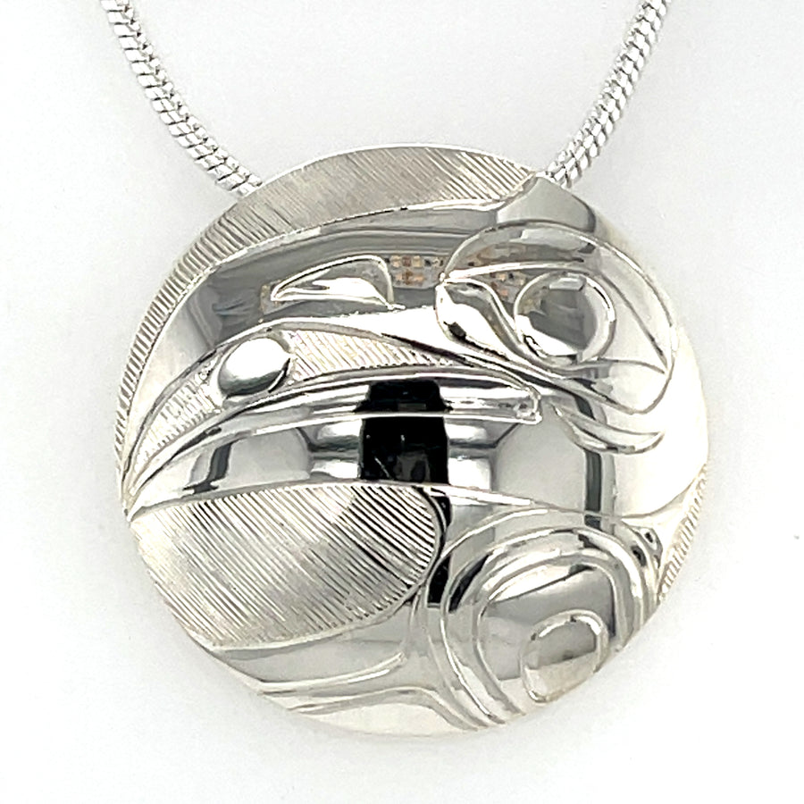 Pendant - Sterling Silver - Round - Raven