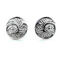 Earrings - Sterling Silver - Studs - Small - Round - Hummingbird