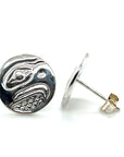 Earrings - Sterling Silver - Studs - Small - Round - Eagle