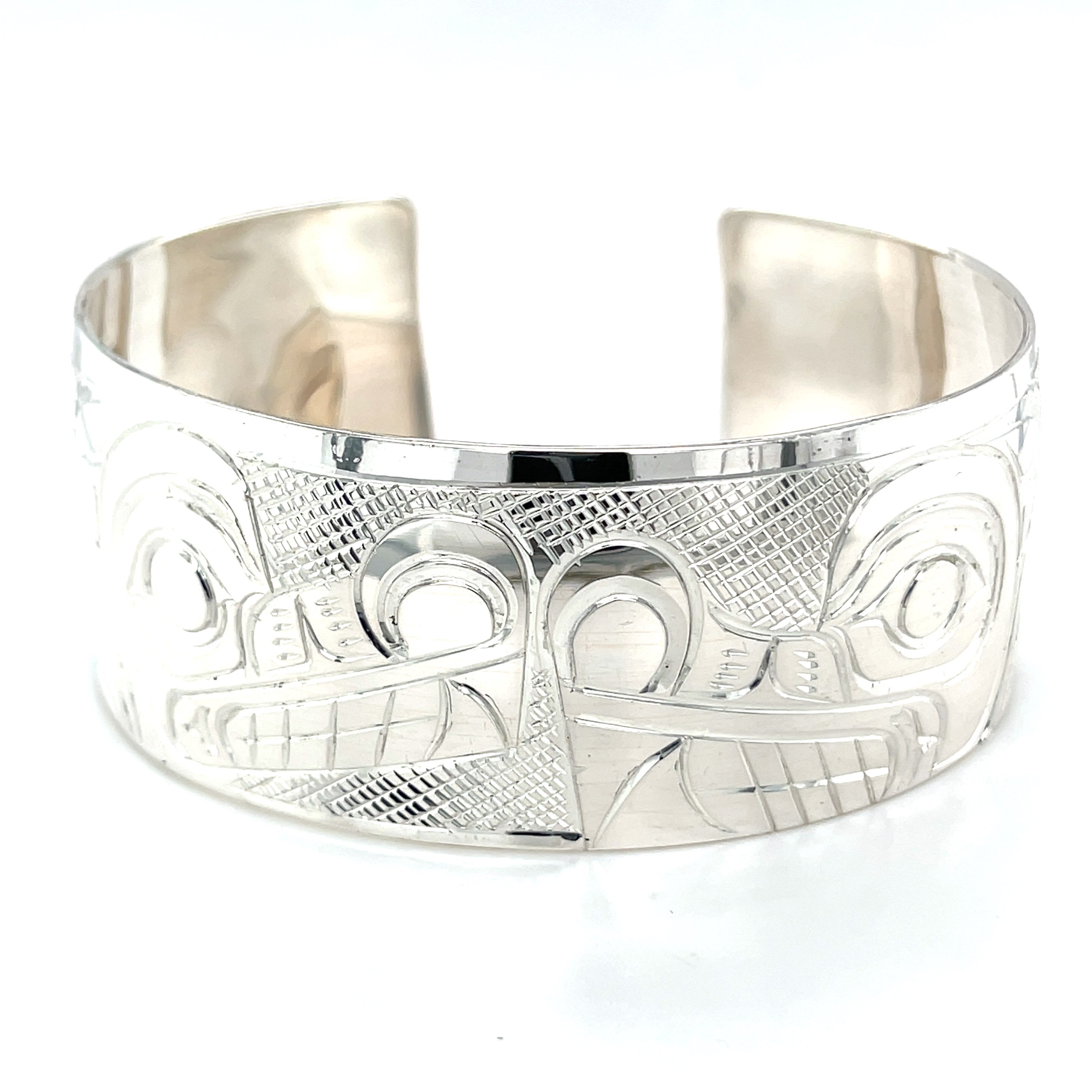 Bracelet - Sterling Silver - 1&quot; - Wolf