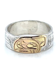 Ring - Gold and Silver - 1/4" - Raven - Size 6