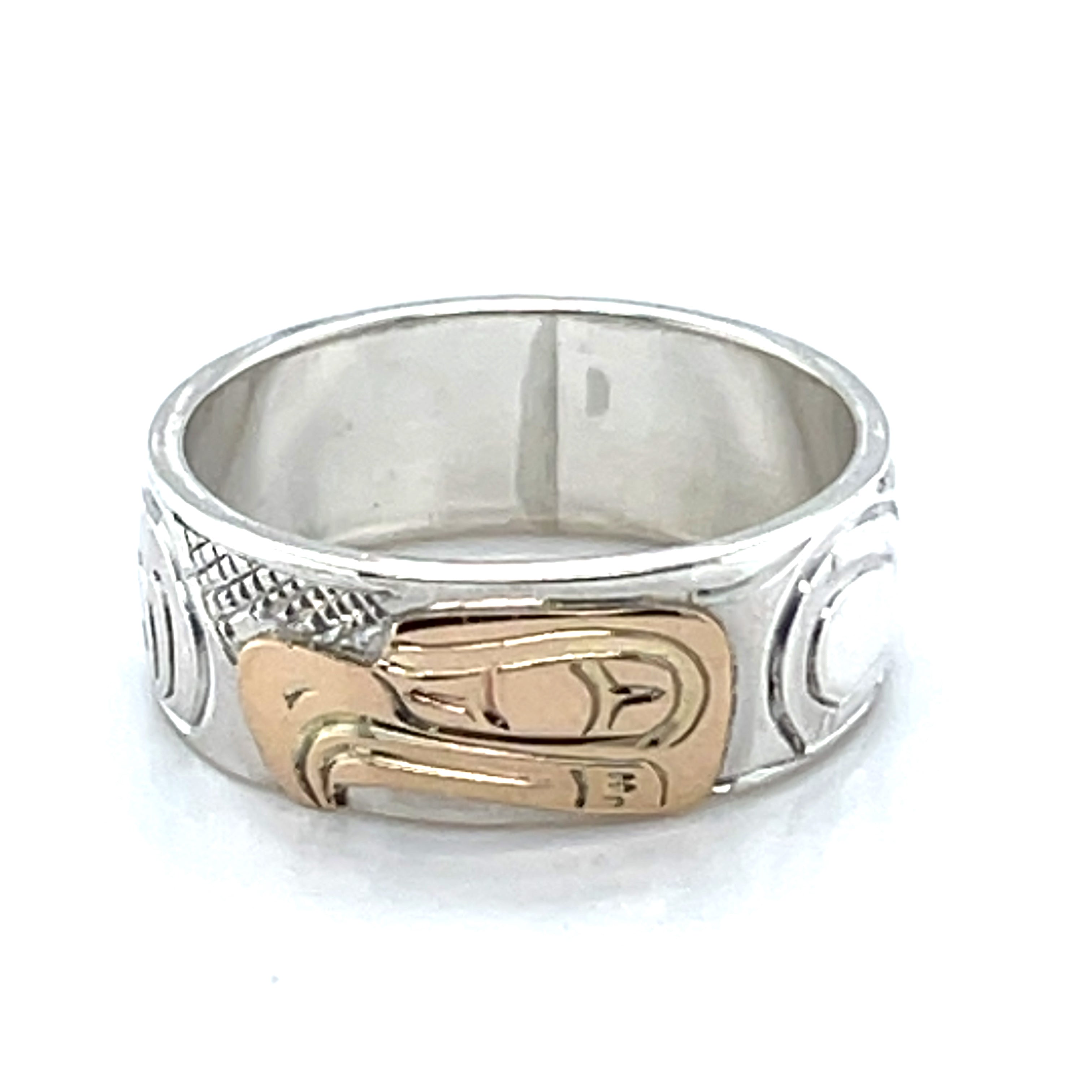 Ring - Gold and Silver - 1/4&quot; - Eagle - Size 6