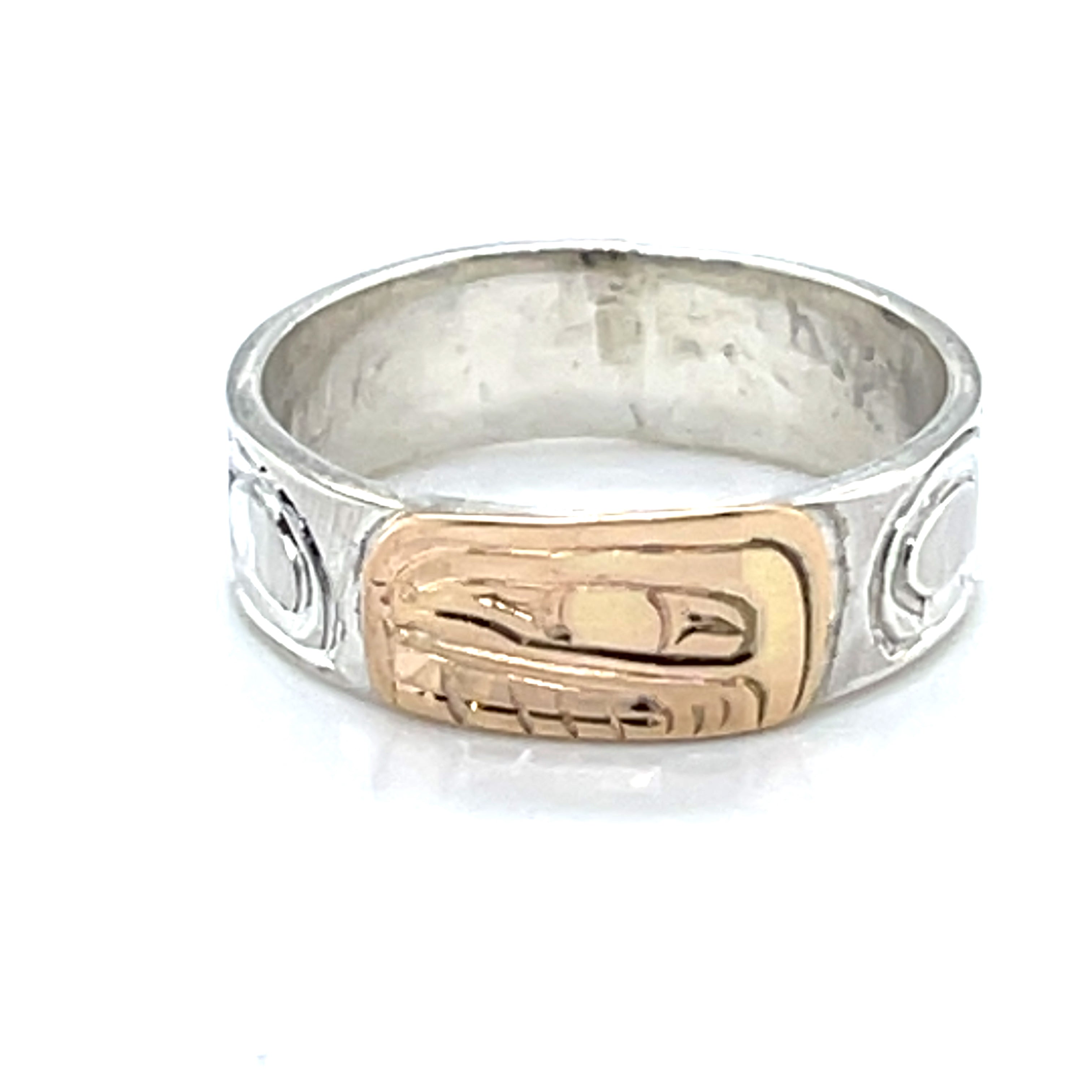 Ring - Gold and Silver - 1/4&quot; - Orca - Size 7