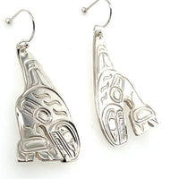 Earrings - Sterling Silver - Cutout - Orca - Cast