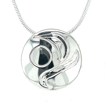 Pendant - Sterling Silver - Small - Round - Salmon Egg
