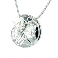 Pendant - Sterling Silver - Small - Round - Moon