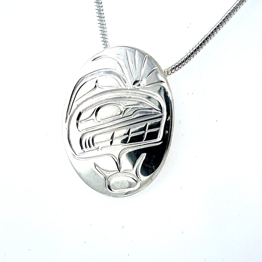 Pendant - Sterling Silver - Small - Oval - Orca