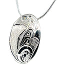 Pendant - Sterling Silver - Small - Oval - Salmon