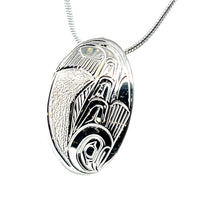 Pendant - Sterling Silver - Small - Oval - Salmon